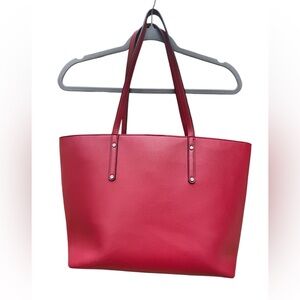 INC CONCEPT Large Red Shoulder Strap Tote Bag Small Flaws to Corners
